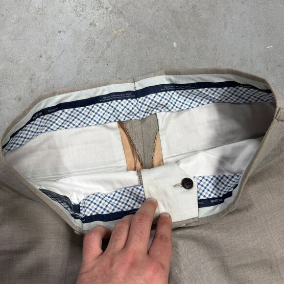 Pal Zileri Cotton Wool Chinos Beige Mens Pants 32x31 - Picture 5 of 10